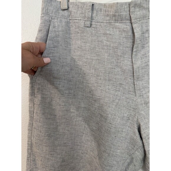 J. Crew Factory  Men’s Shorts 9" Inseam Linen Blend Gray White Striped Size 34 - Picture 2 of 7